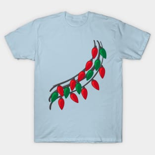 Triple String of Red and Green Holiday Lights T-Shirt